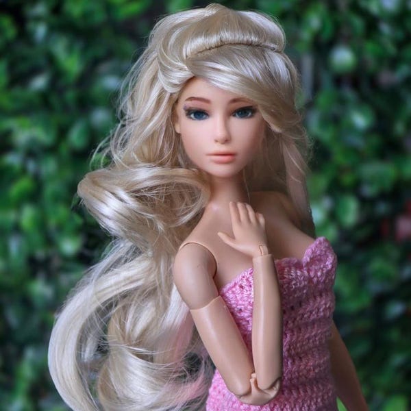 PREORDER 1/6 scale Custom WIG for Fashion Doll head size 3-4" BJD Dollfie pukipuki Pocket Doll Wig Zazou Dolls