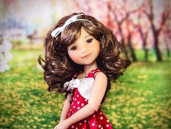 PREORDER Custom doll WIG Exclusive Vegan Mohair-fits 9-10" head size Kaye Wiggs, RRFF, Wellie Dolls, bjd, Girl for All Time"Loose Fit"