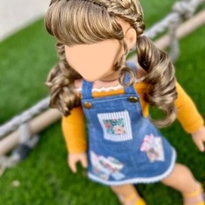 PREORDER Zazou Custom 18 Inch doll Vegan Mohair Wig | 10-11 Head Size &quot;Stretch Cap&quot; | Made to Fit 18’’ American Dolls OG Gotz Meadowdolls