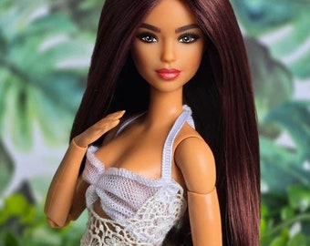 1/6 scale Custom Wig for Barbie Fashion Doll head size 3-4" BJD Dollfie pukipuki BF Pocket Doll   Wig Zazou Dolls