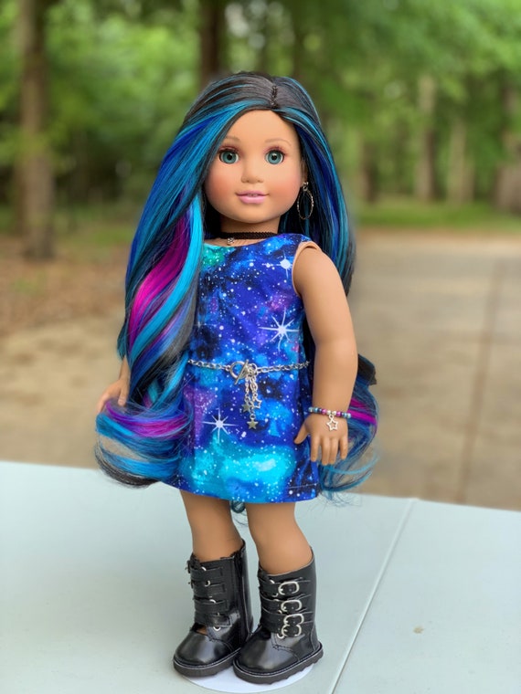 Custom 18 Inch Doll Wig MERMAID Dye Doll Wig Wig Replacement Doll of A Kind  10-11 Head Size Made to Fit 18 Doll OG Blythe Gotz Madame 