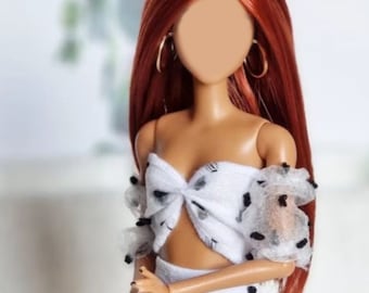 Zazou Dolls custom wig 1/6 scale for Fashion Doll head size 3-4&quot; BJD Dollfie pukipuki  Pocket Doll