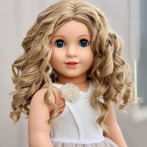 Custom doll wig for 18" American Girl Dolls - Heat Safe - Tangle Resistant - fits 10-11" head size of 18" dolls OG Gotz Zazou Dolls