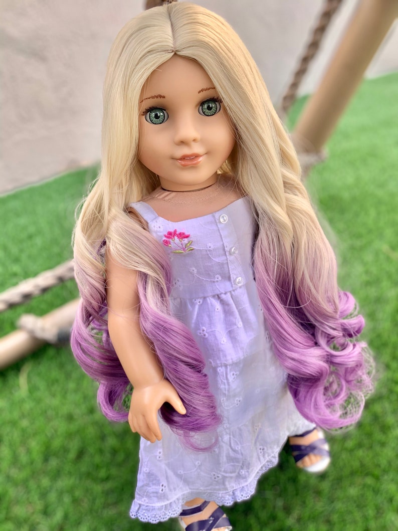 Custom Dyed Ombre Doll Wig For 18 American Girl Doll Etsy