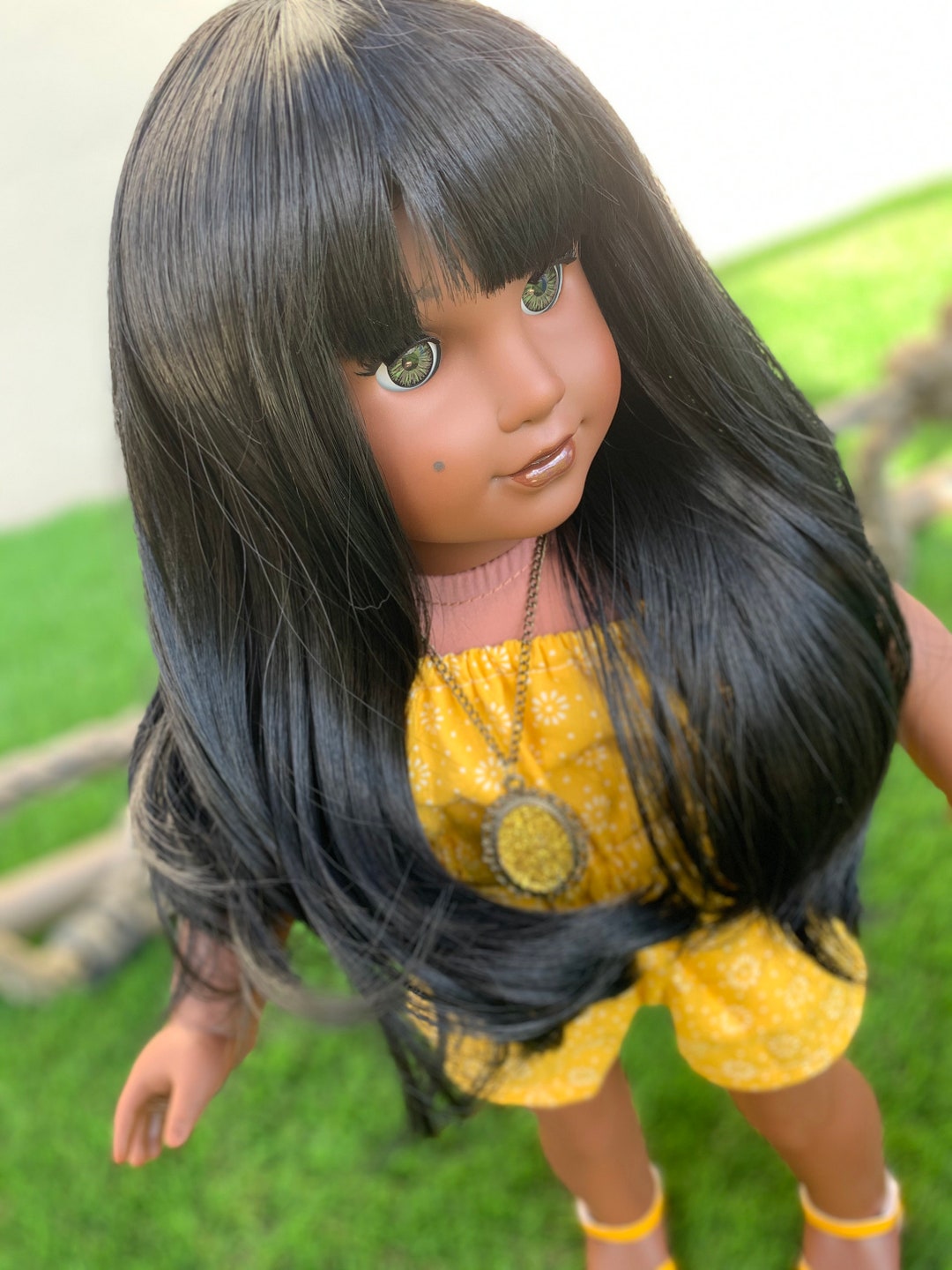 Custom doll wig for 18 American Girl Dolls -Heat & Tangle