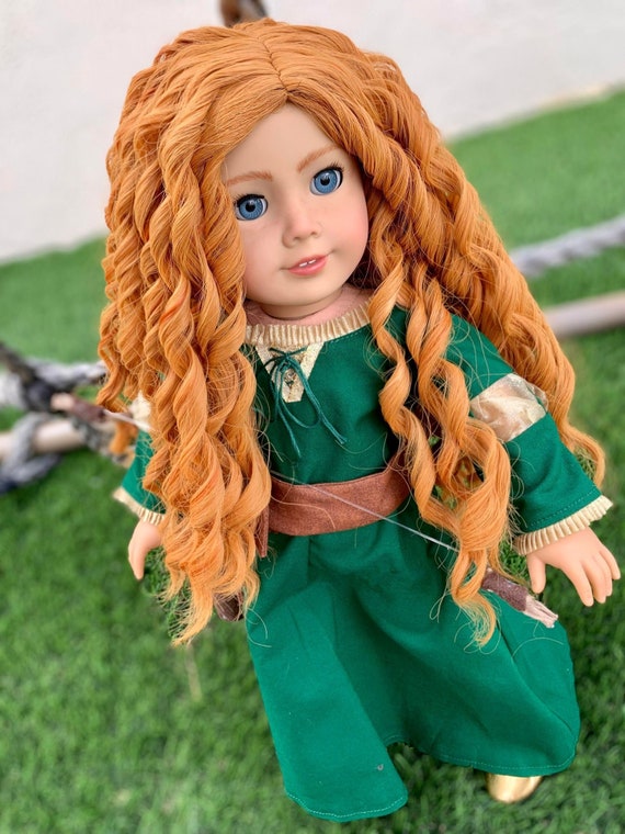 American Doll Wigs Sweet Ginger Curly 18inch Doll Wig ,doll of A Kind,10-11  Head Size,fit 18 American Dolls OG Blythe Gotz AG Doll 