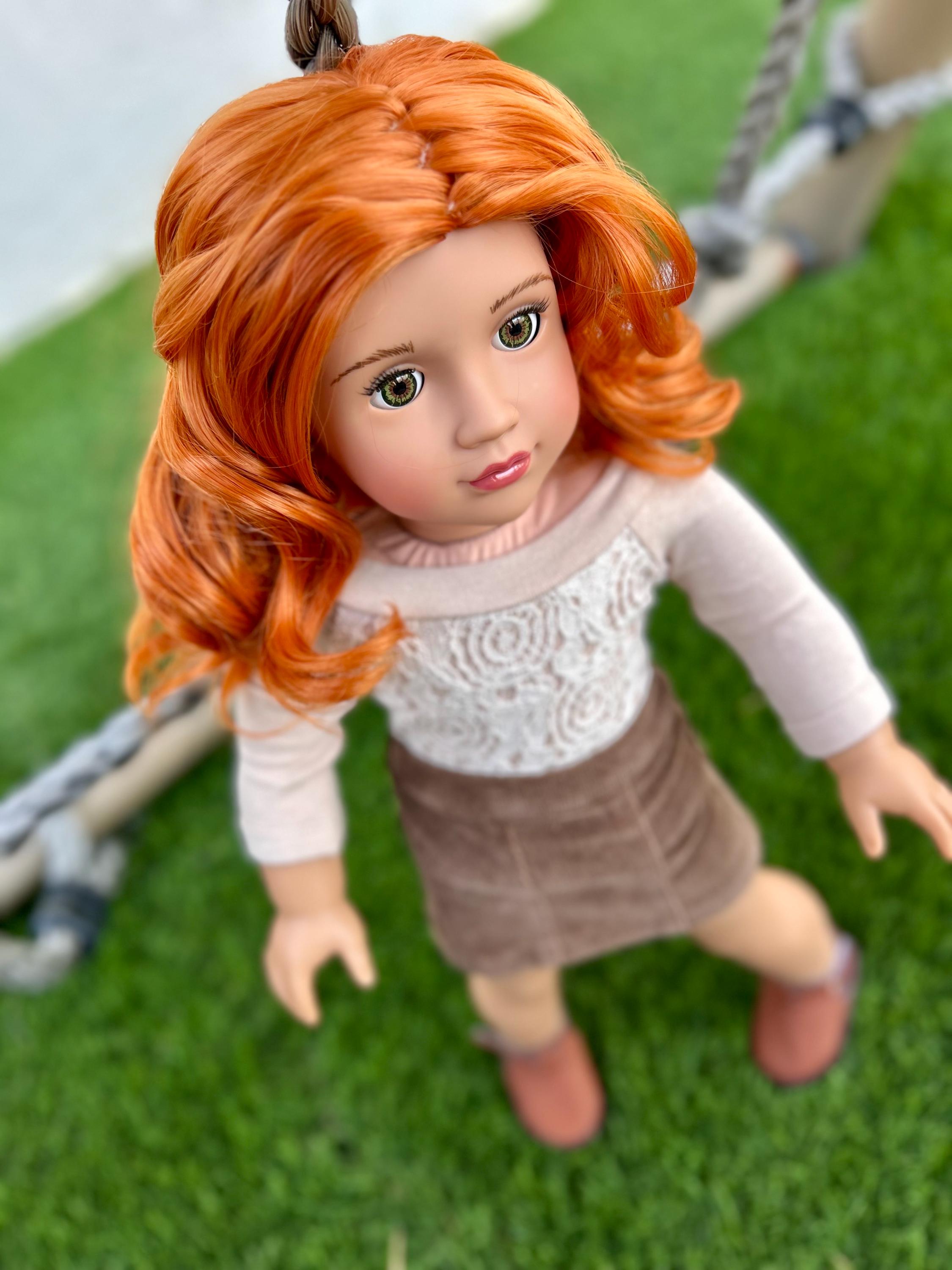 18インチアメリカンドール用カスタムドールウィッグ - 耐熱性 - 絡まり