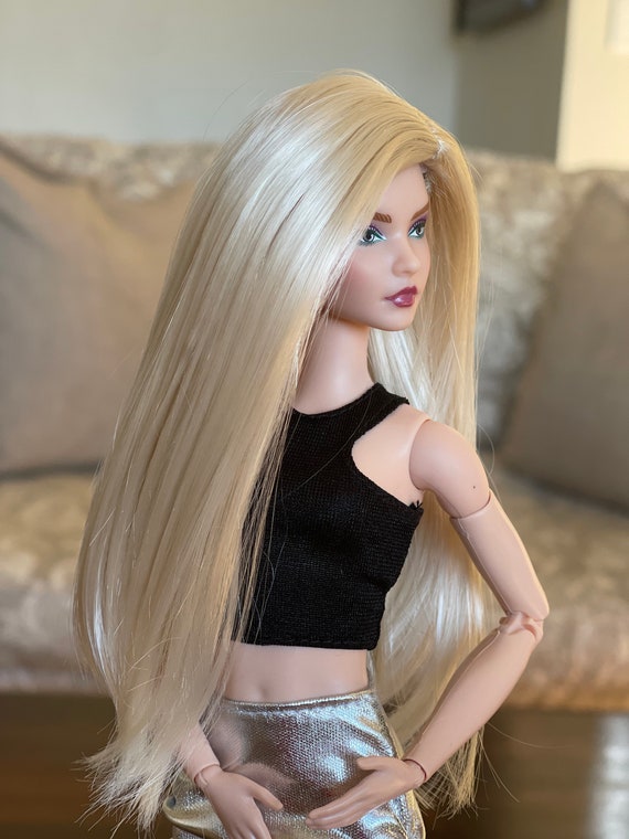 Buy 1/6 Scale Custom Wig for Barbie Fashion Doll Head Size 3-4 BJD Dollfie  Pukipuki BF Pocket Doll Wig Zazou Dolls Online in India 