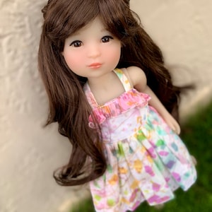 ZAMÓW W PRZEDSPRZEDAŻY PERUKĘ na zamówienie na głowę 13" Dianna Effner Little Darling, rozmiar 7-8" Siblies, Ellowyne, MyMeadow, Mini Pal Maru, Liz Frost „Stretch Cap”