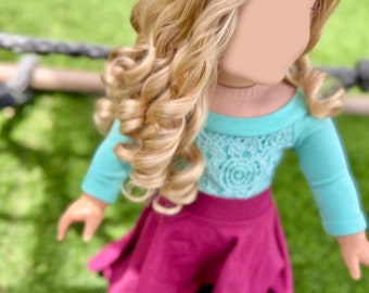 PREORDER Zazou  Custom 18 Inch doll Vegan Mohair Wig | 10-11 Head Size "Stretch Cap" | Made to Fit 18’’ American Doll OG Meadowdolls