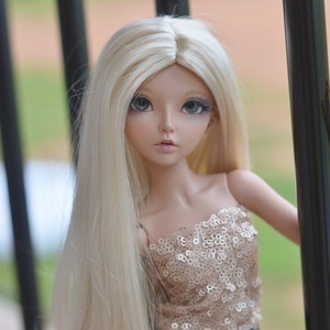 Custom doll Wig for Minifee 1/4 BJD Dolls- "TAN CAPS" 6-7" head size of Bjd, msd, Boneka ,Fairyland Minifee dolls mohair Zazou