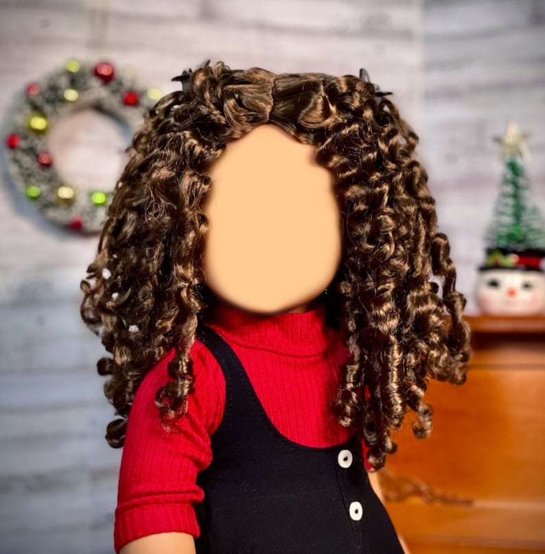PREORDER Zazou Signature Vegan Mohair™ Fiber for 18 Inch doll - 11" Head Size "Stretch Cap" | Made for 18’’ OG Blythe meadowdolls Saffi image 1