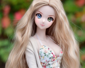 Zazou Custom doll WIG for Smart Dolls- Heat Safe - Tangle Resistant- 8.5" head size of BJD, SD, Dollfie Dream dolls Beach waves