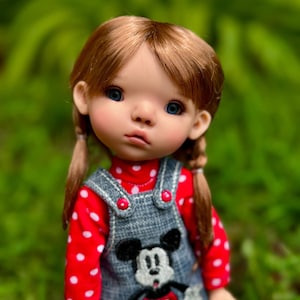 Peruka na zamówienie na głowę 13" Dianna Effner Little Darling, rozmiar 7-8" Siblies, Ellowyne, My Meadow Avery, Mini Pal Maru, Liz Frost "Stretch Cap"