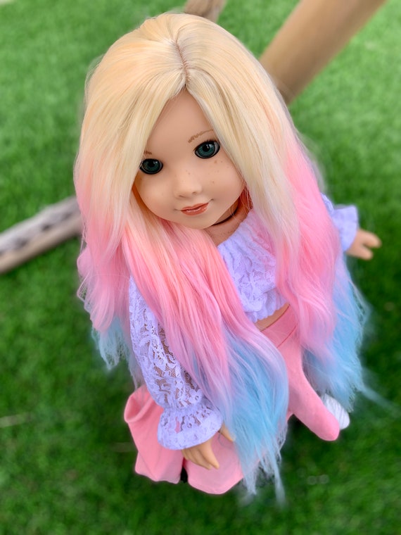 Custom DYED OMBRE Doll Wig for 18 American Girl Doll Heat Safe Tangle  Resistant Fits 10-11 Head Size of All 18 Dolls Unicorn Ombre -  Hong  Kong