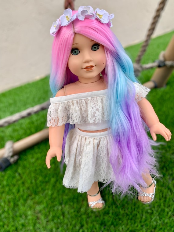 American girl doll sales rainbow wig