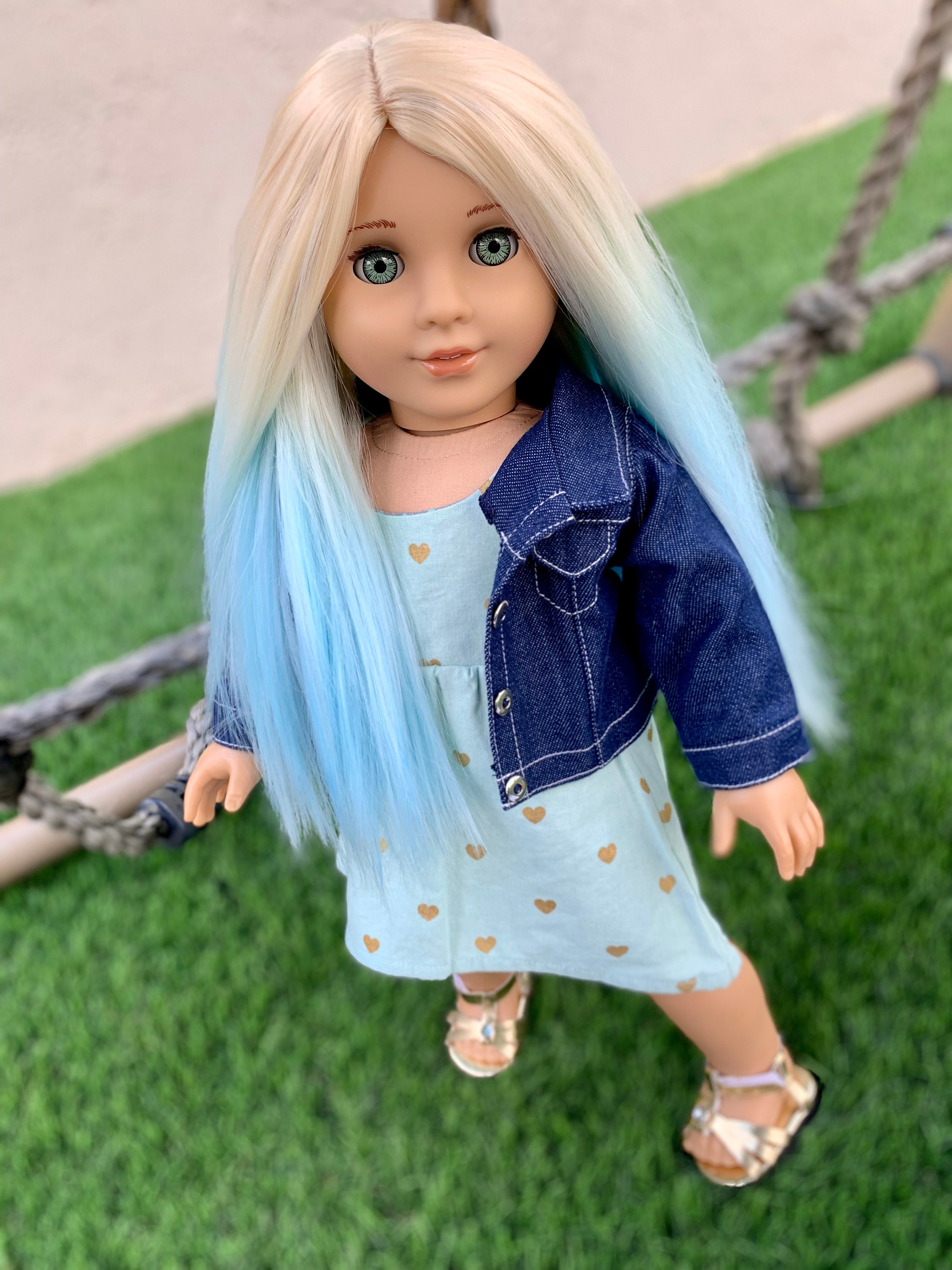 Silver Ombre Custom American Girl Doll Wig fits size 10-11 Joy Wig Gray  Hai…  Custom american girl dolls, American girl doll hairstyles, Doll  clothes american girl