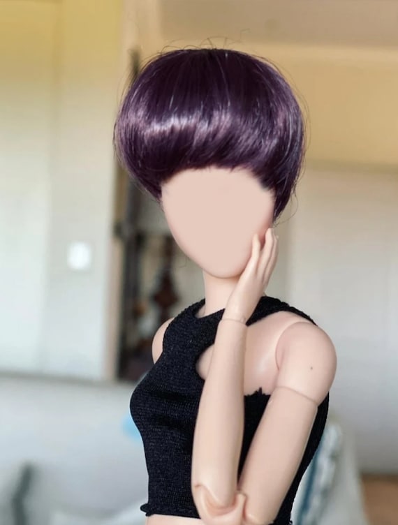 Zazou Dolls custom wig 1/6 scale for Fashion Doll head size 3-4" BJD Dollfie pukipuki  Pocket Doll