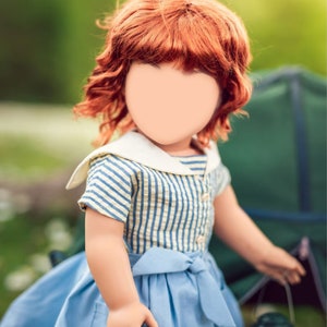 PREORDER Zazou Custom 18 Inch doll Vegan Mohair Wig | 11-12&quot; Head Size &quot;Stretch Cap&quot; | Made to Fit 18’’ American Doll OG Meadowdolls Saffi