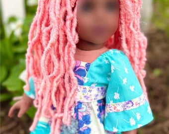 Zazou Custom doll wig for 18" American Doll Dolls-Heat Safe -Tangle Resistant-fits 10-11" head size of 18" dolls OG  Gotz AA butterfly Locs
