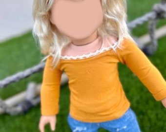 PREORDER Zazou Dolls Custom 18 Inch doll Vegan Mohair Wig | 10-11" Head Size "Stretch Cap" | Made to Fit 18’’ American Doll OG Meadowdolls