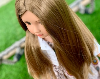 PREORDER Zazou Signature Vegan Mohair™ Fiber for 18 Inch doll - 11" Head Size "Stretch Cap" | Made to Fit 18’’ American Doll OG Meadowdolls