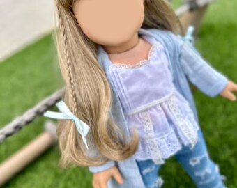 Zazouカスタム18インチドール用ヴィーガンモヘアウィッグ（予約販売
