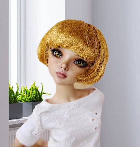 PREORDER Custom doll Wig for Minifee 1/4 BJD Dolls- "TAN Caps" 6-7" head size of Bjd, msd, Boneka ,Fairyland Minifee dolls mohair