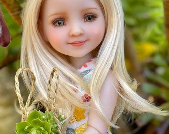 Zazou Exclusive Vegan Mohair Custom doll WIG fits 8-9" head size Kaye Wiggs, RRFF, Meadowdolls Dumplings , bjd, "Stretch Fit"