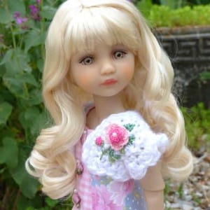 PREORDER Custom doll WIG Exclusive Vegan Mohair-fits 9-10" head size Kaye Wiggs, RRFF, Wellie Dolls, bjd, Girl for All Time"Loose Fit"