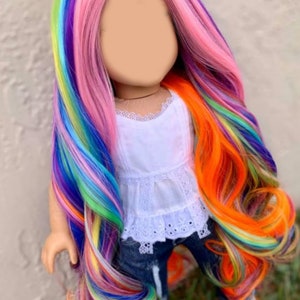 Zazou Dolls Custom doll wig for 18" American Doll  - Heat Safe - Tangle Resistant - fits 11" head size of 18" dolls OG Blythe BJD