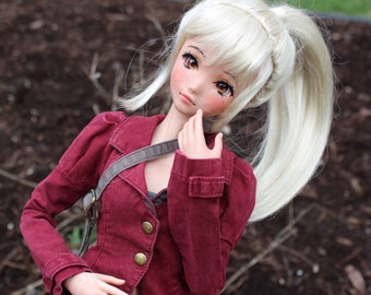 Custom doll Wig for Smart Dolls- Heat Safe - Tangle Resistant- 8.5" head size of Bjd, SD, Dollfie Dream dolls Blonde Vegan Mohair