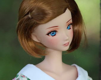 Custom doll Wig for Smart Dolls - Tangle Resistant- 8.5" head size of Bjd, SD, Dollfie Dream dolls Vegan Mohair Asymmetrical bob