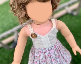 PREORDER Zazou Dolls Custom 18 Inch doll "Vegan Mohair" Wig | 10-11 Head Size "Stretch Cap" | Made to Fit 18’’ American Doll OG Meadowdolls