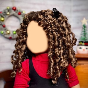 PREORDER Zazou Signature Vegan Mohair™ Fiber for 18 Inch doll - 11" Head Size "Stretch Cap" | Made for 18’’ OG Blythe meadowdolls Saffi image 3