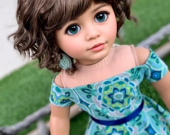 PREORDER Zazou  Custom 18 Inch doll Vegan Mohair Wig | 11-12&quot; Head Size &quot;Stretch Cap&quot; | Made to Fit 18’’ American Doll OG Meadowdolls