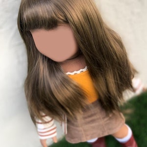 Zazou Custom 18 Inch doll Vegan Mohair Wig | 10-11 Head Size &quot;Stretch Cap&quot; | Made to Fit 18’’ American Doll OG Meadowdolls