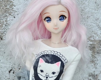 Custom doll Wig for Smart Dolls- Heat Safe - Tangle Resistant- 8.5" head size of Bjd, SD, Dollfie Dream dolls Pink ombre Zazou Dolls