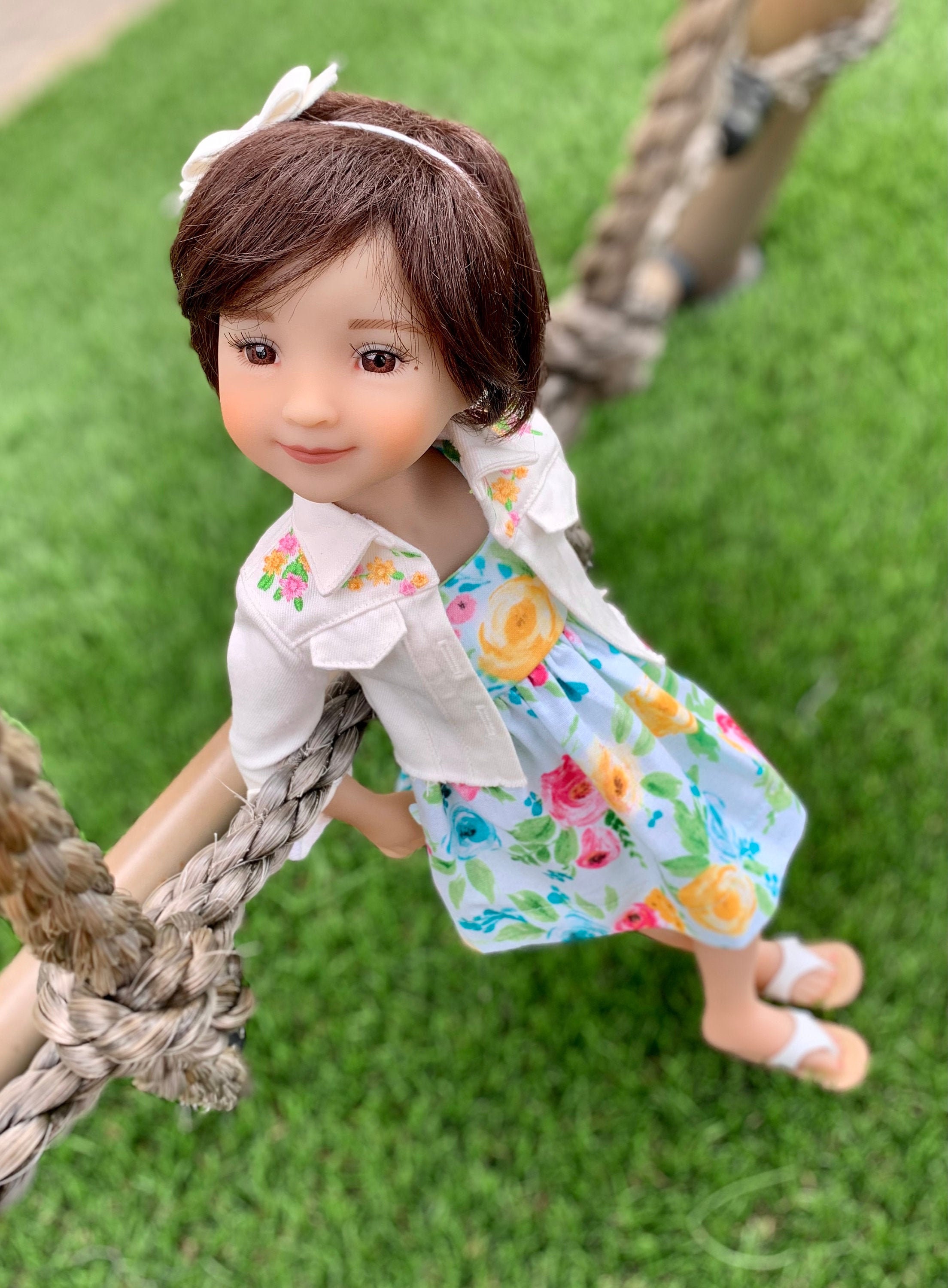 CUSTOM for Wellie Wishers AG 14.5 in doll MINT GREEN T Shirt American girl