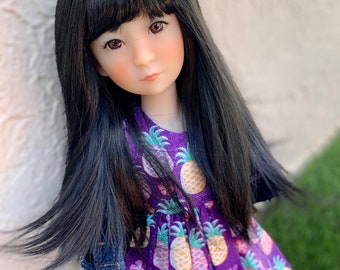 PREORDER Zazou Custom doll WIG Exclusive Vegan Mohair-fits 8-9" head size Kaye Wiggs, RRFF, Meadowdolls Dumplings , bjd, "Stretch Fit"