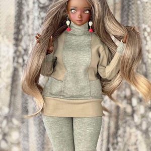 Custom doll Wig for Smart Dolls- Heat Safe - Tangle Resistant- 8.5&quot; head size of Bjd, SD, Dollfie Dream dolls Ombre