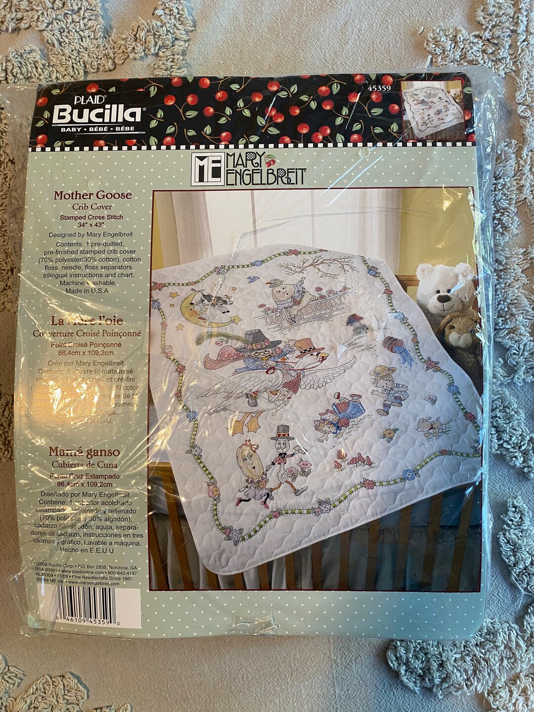 Bucilla Mary Engelbreit Mother Goose Crib Cover Blanket Etsy