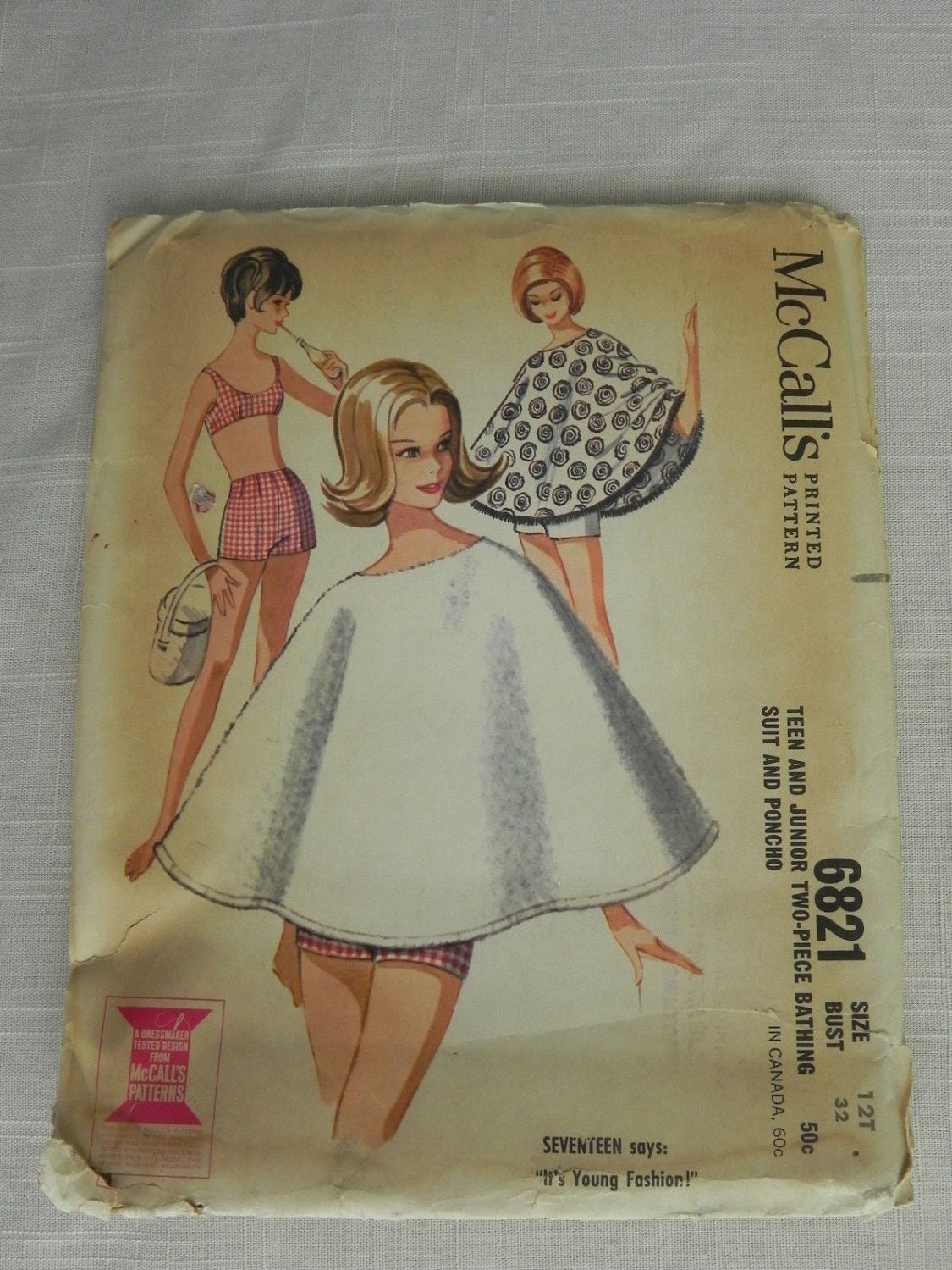 Vintage Sewing Pattern 1940s 40s Vintage Vogue Sewing Pattern Bikini Bra  Shorts Beach Swim Bathing Suit Waist 26 W26 Bust 32 B32 Repro 