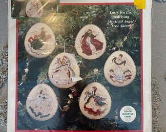 Dimensions Mystical Angel Ornaments Cross Stitch Kit #8475 Makes 6 4 1/2" ornaments NEW