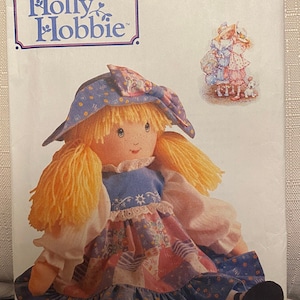 Butterick 5083 Holly Hobbie 16&quot; Doll, Dress and Hat, Shoes, Face, Sewing Pattern Uncut