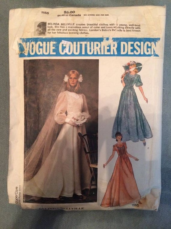 Vogue Couturier Belinda Bellville Wedding Dress Pattern 1155 (Size 10)