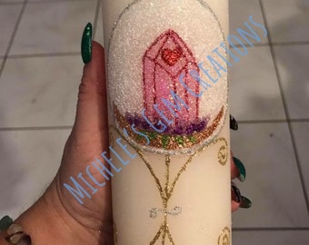 Hechizo de vela curativa de cristal