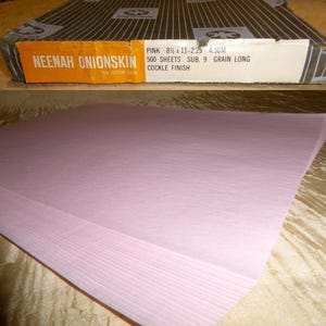 Papel de seda con textura de cebolla Neenah rosa vintage, 25 % de trama, acabado arrugado, ideal para manualidades con papel, diarios basura, 10 hojas