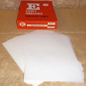 Eaton Corrasable Onion Skin 25% Rag Paper~ Kokle Finish ~ Erasable Typewriter Paper ~ Great for Paper Crafts~Junk Journaling~10 Sheets
