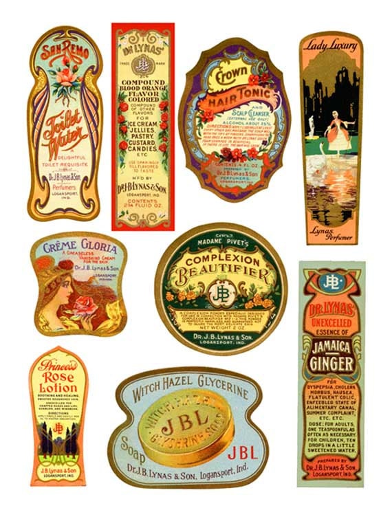 digital image colorful vintage cosmetic spice labels sheet etsy